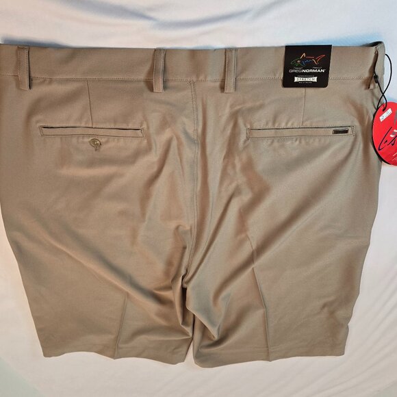 GREG NORMAN ML75 Microlux Stretch Golf Shorts Sz: 38 Tan - Picture 3 of 8